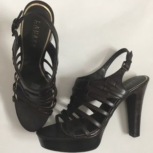 Brown Platform Leather Sandals